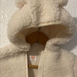 Wonder Nation Cream Fleece Hoodie with Bear Ears